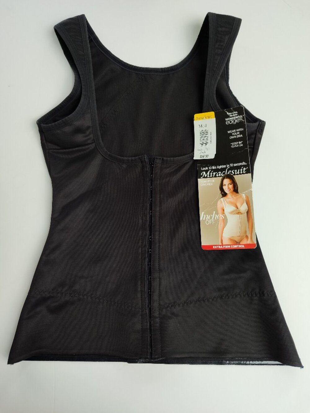 NWT Miraclesuit Black Shapewear Torsette Cincher M